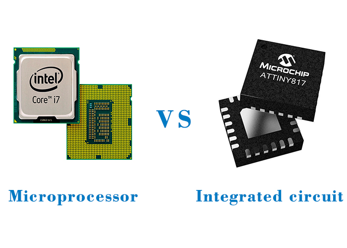 On the left is the representative of the microprocessor and on the right is the representative of the integrated circuit, with vs in the middle, implying that this article will compare their differences from various aspects On the left is the representative of the microprocessor and on the right is the representative of the integrated circuit, with vs in the middle, implying that this article will compare their differences from various aspects